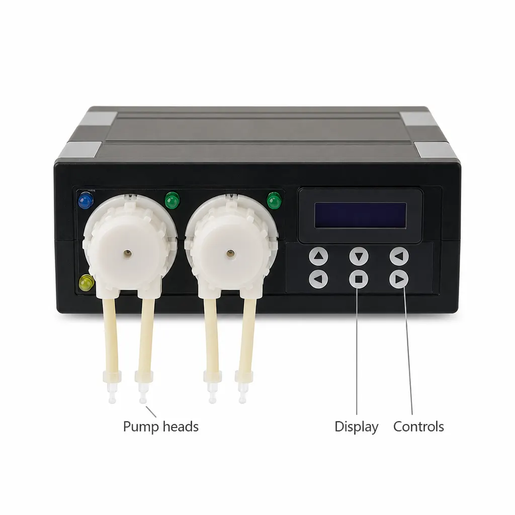 Aquarium Dosing Pump controls and screen