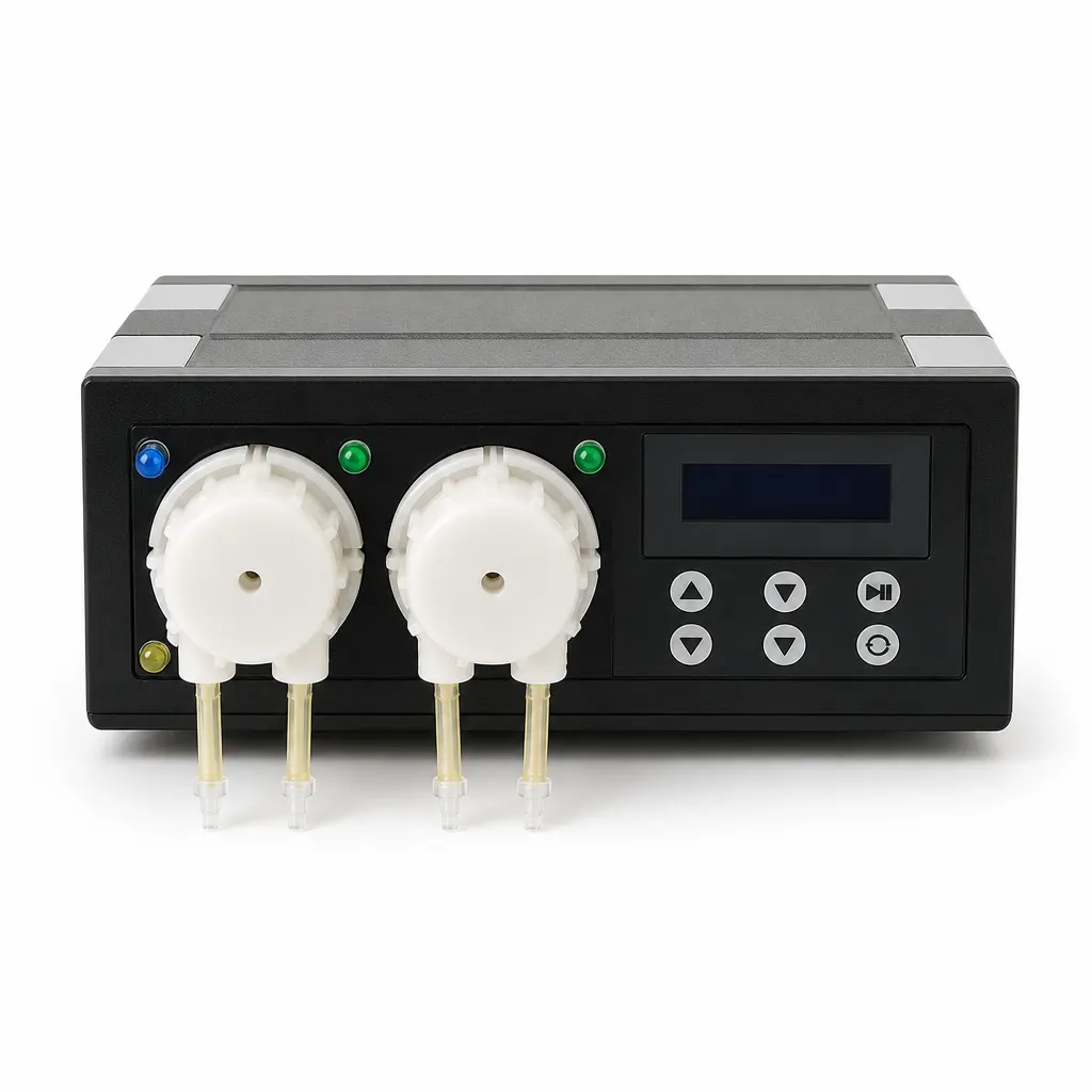 Aquarium Dosing Pump controls and screen